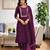 Wine lady stylish designer rayon spun slub fabric embroidery work kurta set with nazmin fabric dupatta