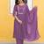 Wine lady stylish designer rayon spun slub fabric embroidery work kurta set with nazmin fabric dupatta