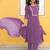 Wine lady stylish designer rayon spun slub fabric embroidery work kurta set with nazmin fabric dupatta