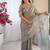 Designer grey heavy fendy satin with beads embroidered work saree with unstitched blouse