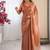 Designer orange heavy fendy satin with beads embroidered work saree with unstitched blouse
