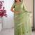 Designer pista heavy fendy satin with beads embroidered work saree with unstitched blouse