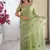 Designer pista heavy fendy satin with beads embroidered work saree with unstitched blouse