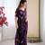 Designer wine heavy fendy satin with beads embroidered work saree with unstitched blouse