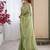 Designer pista heavy fendy satin with beads embroidered work saree with unstitched blouse