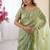 Designer pista heavy fendy satin with beads embroidered work saree with unstitched blouse