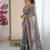 Grey mos silk with handwork butterfly design saree with unstitched blouse