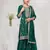 Dark green vichitra semi stitched suit with heavy embroidery work