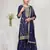Navy vichitra semi stitched suit with heavy embroidery work