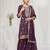 Wine vichitra semi stitched suit with heavy embroidery work
