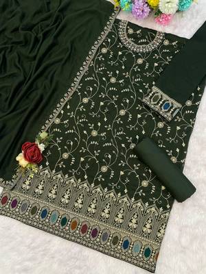 Mehendi vichitra suit with heavy embroidery  2