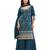 Teal vichitra semi stitched suit with heavy embroidery work