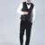 Black 5 pc designer suit with pintex detailing