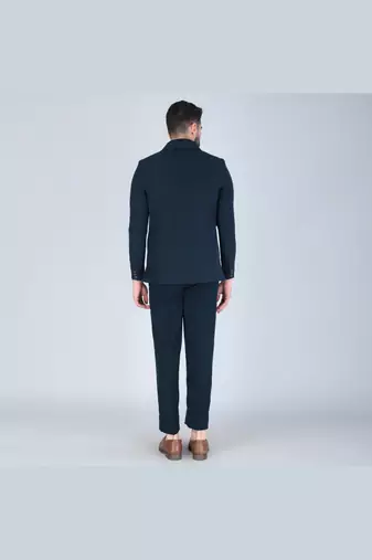 Teal green bandhgala suit for men
