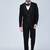 Black 5 pc embroidered designer tuxedo suit for men