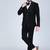 Black 5 pc embroidered designer tuxedo suit for men