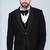 Black 5 pc embroidered designer tuxedo suit for men
