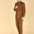 Brown bandhgala with embroidered waistcoat for men