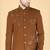 Brown bandhgala with embroidered waistcoat for men