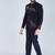 Navy embroidered bandhgala suit for men