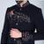 Navy embroidered bandhgala suit for men