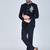 Navy bandhgala suit with embroidered motif for men