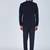 Navy bandhgala suit with embroidered motif for men