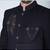 Navy embroidered bandhgala suit with pintex detailing