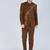 Brown embroidered bandhgala suit for men