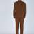 Brown embroidered bandhgala suit for men