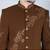 Brown embroidered bandhgala suit for men