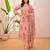 Peach Floral Printed Cotton Kurta Pant Set with Dupatta