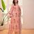 Peach Floral Printed Cotton Kurta Pant Set with Dupatta