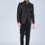 Black thread embroidered bandhgala suit for men