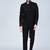 Black embroidered bandhgala suit for men