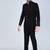 Black embroidered bandhgala suit for men