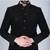Black embroidered bandhgala suit for men