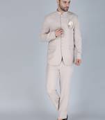 Cream bandhgala suit for men