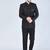 Black embroidered bandhgala suit with pintex detailing