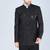 Black embroidered bandhgala suit with pintex detailing