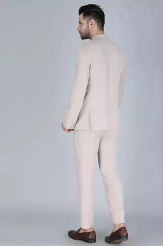 Cream bandhgala suit for men