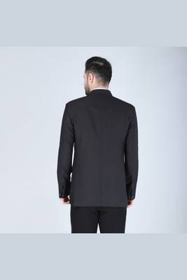 Black embroidered bandhgala suit with pintex detailing 4