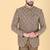 Mehendi brown embroidered bandhgala suit for men