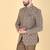 Mehendi brown embroidered bandhgala suit for men