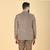 Mehendi brown embroidered bandhgala suit for men