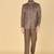 Brown embroidered bandhgala suit for men