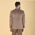 Brown embroidered bandhgala suit for men