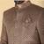 Brown embroidered bandhgala suit for men