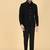 Black bandhgala with embroidered waistcoat for men