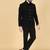 Black bandhgala with embroidered waistcoat for men